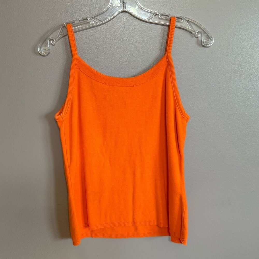 Y2K No Boundaries Orange Knit Festival Tank Top Beaded Tassel Neckline Large - Picture 3 of 5